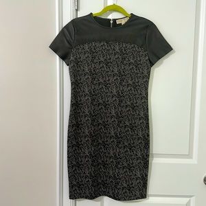 Michael Kors Chic Black Leather Snakeskin Design Dress! Sz 6! New with tags!